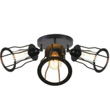 Ceiling Light 3 Shade Modern Industrial Vintage Cage Style Fitting Metal Flush Mount~1377
