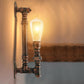 Brushed Copper Steel Pipe Wall Vintage Industrial Retro Style Lamp Light~1740