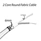 2-Core Electrical Round Cable with Brown Color fabric finish