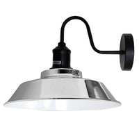 1 - Light Chrome Armed Sconce Industrial Lighting Farmhouse Rustic Style Fixture