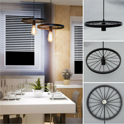 Retro Industrial Ceiling Wheel Pendant Light 