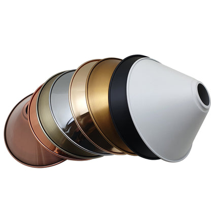 Industrial Metal Yellow Brass Easy Fit Cone Lampshade 