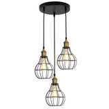 Vintage Industrial Wire Cage Style Retro Ceiling Pendant Light 3 Head Ceiling Lamp~1451