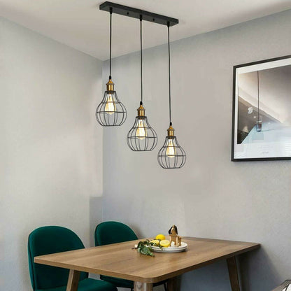 Vintage Industrial Wire Cage Style Retro Ceiling Pendant Light 3 Head Ceiling Lamp~1451