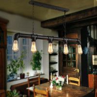 Waterpipe Ceiling Light 5 Light Chandelier Black~1341