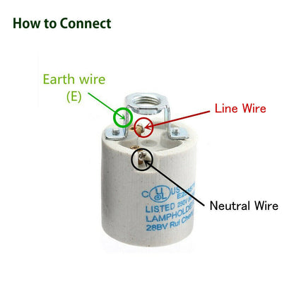 E26 Edison Screw Cap Socket Fitting Pendant Ceiling Light Lamp Bulb Holder~1233