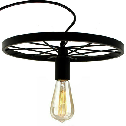 Retro Industrial Ceiling Wheel Pendant Light 