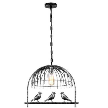   Brushed Silver Bird Cage Chandelier.JPG