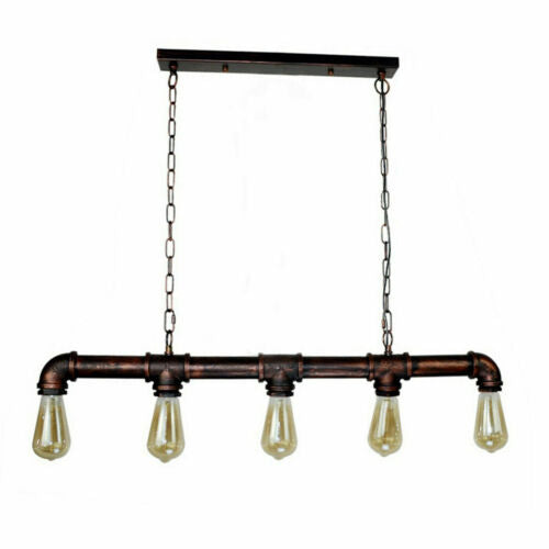Water pipe Ceiling Light 5 Light Chandelier Rustic Red ~ 1743