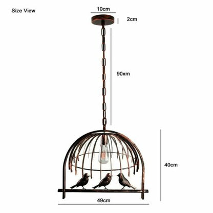 Birdcage Chandelier Lighting Rustic Red farmhouse light fixture HOME LIGHTING wire lamp cage