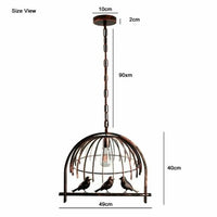 Birdcage Chandelier Lighting Rustic Red farmhouse light fixture HOME LIGHTING wire lamp cage