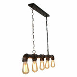 Water pipe Ceiling Light 5 Light Chandelier Rustic Red