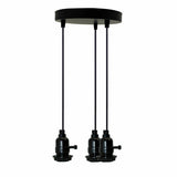 Hanging Light Black Pendant Holder - 3 Head Modern Lamp holder - 3 outlet lighting