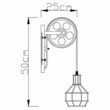 arm wall sconce pulley light fixture vintage wall light 