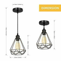 Vintage Geometric Pendant Light Cage Farmhouse Light Fixture