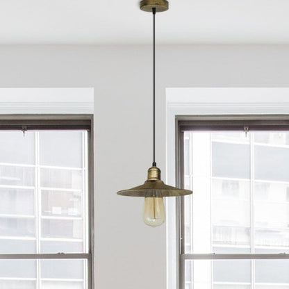Modern Metal Flat Brushed Brass Pendant Lighting