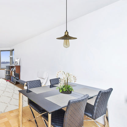 Modern Metal Flat Brushed Brass Pendant Lighting