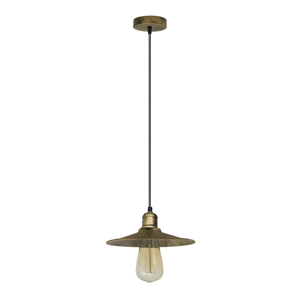 brushed brass flat shades pendant light with bulbs