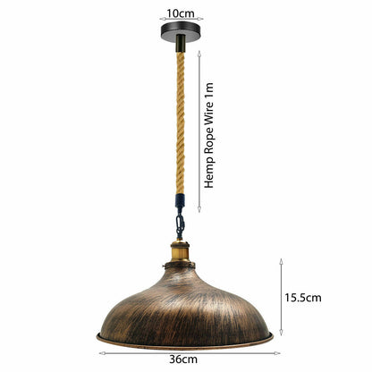 Twisted Rope Barn Dome shape Hanging Pendant Light