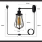Vintage Metal Balloon Wire Cage Plug-in wall Lamp  
