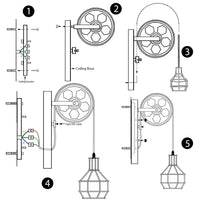 bedside lights wall mounted pulley lights farmhouse pulley light fixture
