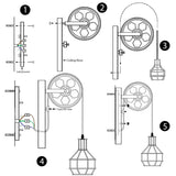 bedside lights wall mounted pulley lights farmhouse pulley light fixture