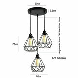 3-Light Cage Hanging Light Kitchen Light Fixture Farmhouse