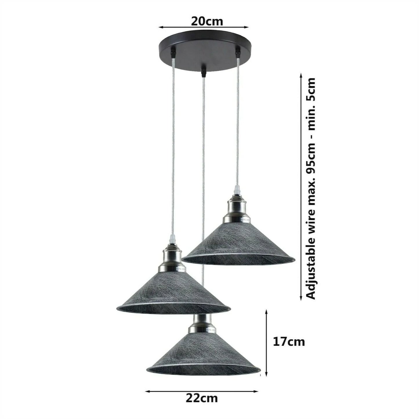 Brushed Silver 3-way pendant light for bed room.JPG