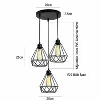 Vintage Geometric Pendant Light Cage Farmhouse Light Fixture