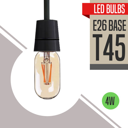 T45 4W LED Edison Bulb Warm White Dimmable E26 Vintage LED Filament Light Bulb