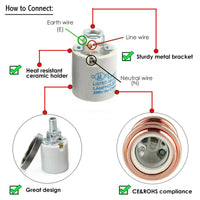 E26 Edison Screw Cap Socket Fitting Pendant Ceiling Light Lamp Bulb Holder~1233