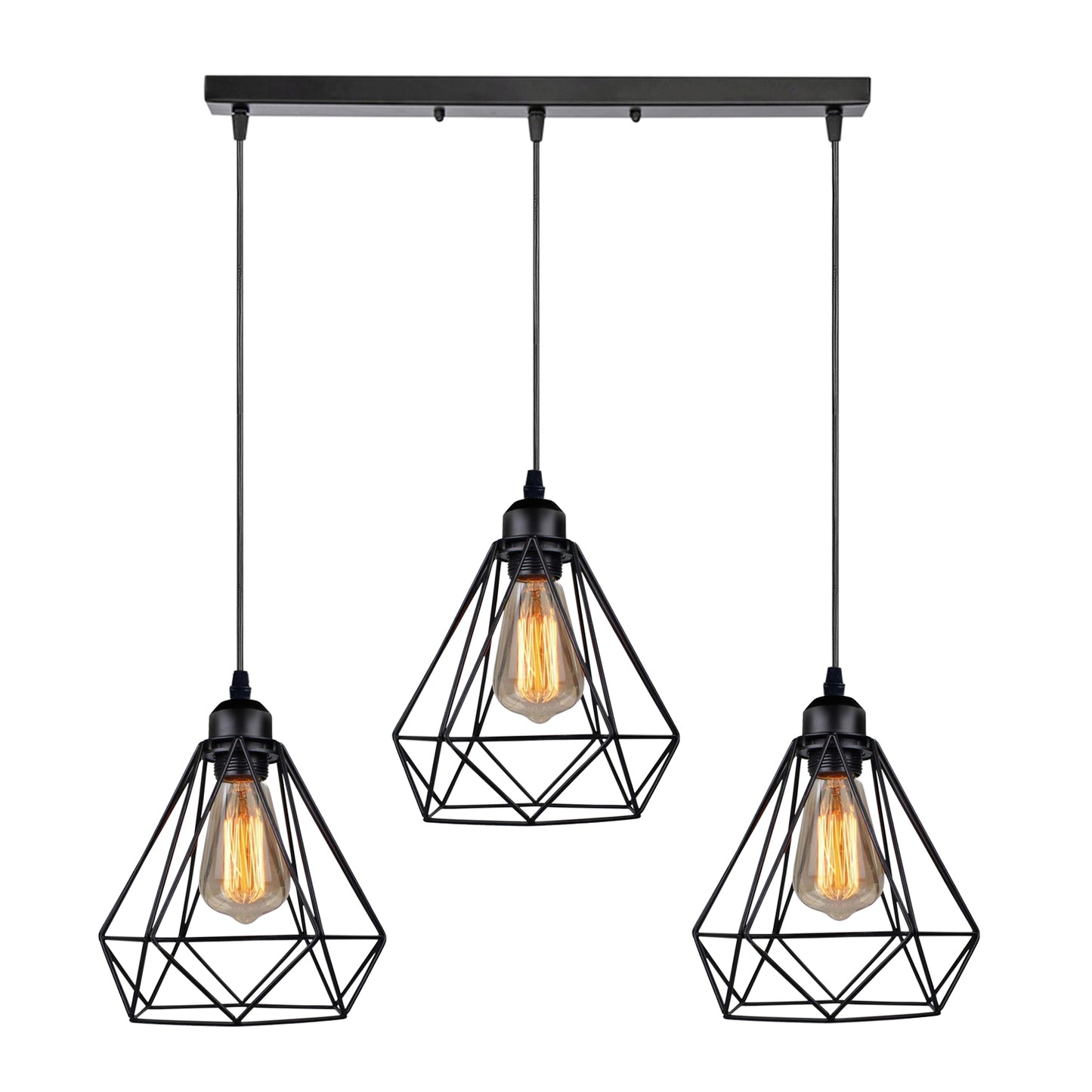 3 way Geometric cage Ceiling Light Fixture for Farm house ~1179