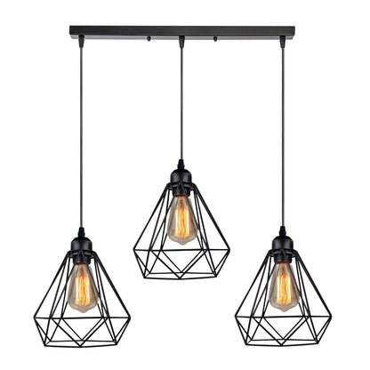 3 way Geometric cage Ceiling Light Fixture for Farm house ~1179