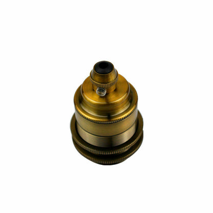Threaded Holder Yellow Brass E26 Base Screw Thread Bulb Socket Lamp Holder~1230